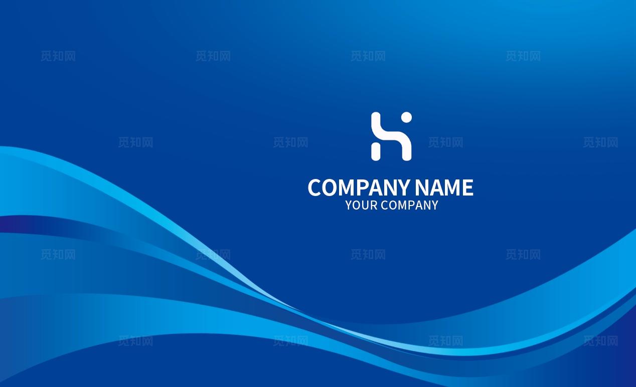 蓝色企业商务公司科技电子信息个人通用名片
