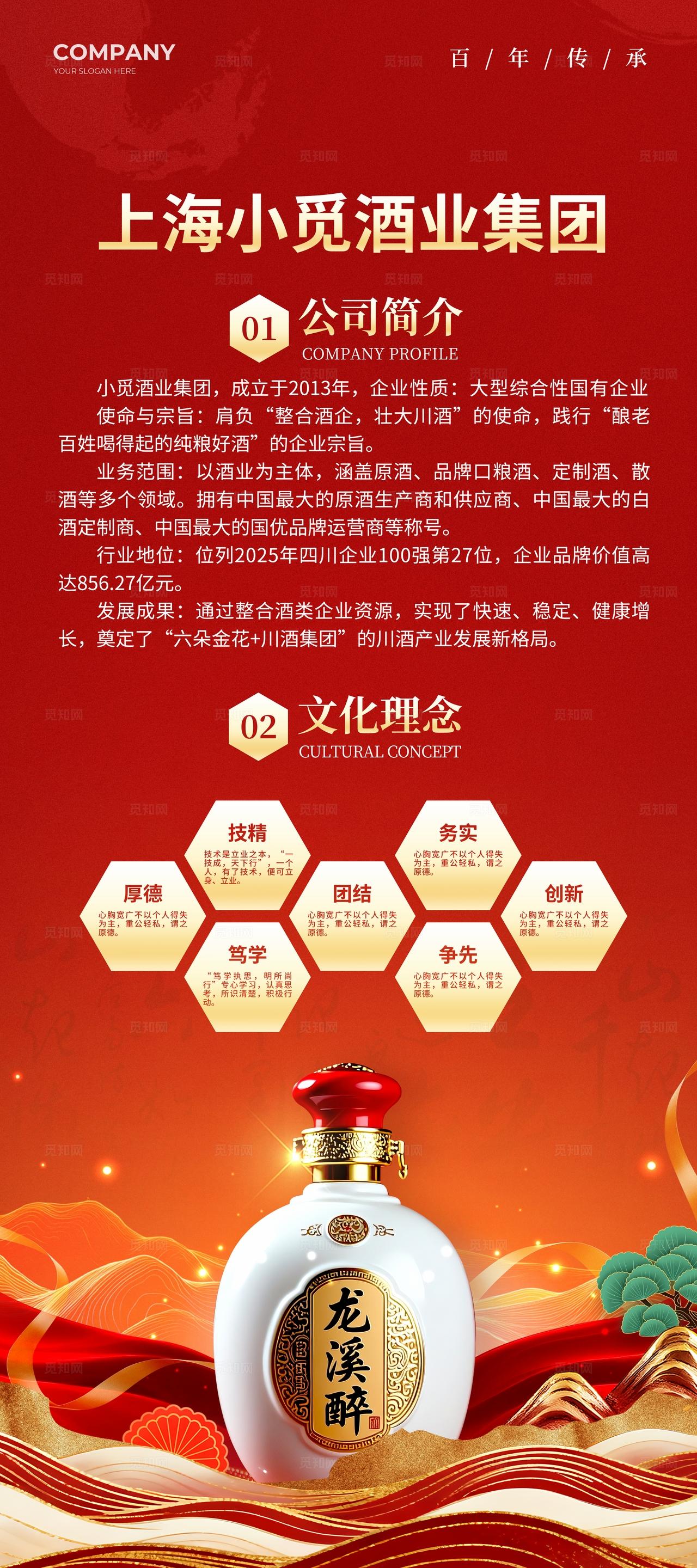 红色国潮风格国酿天香酒业博览会kv