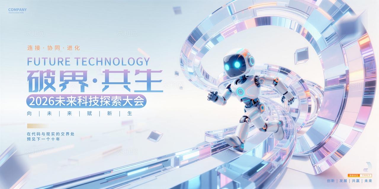 蓝色科技人工智能互联网峰会论坛展板背景