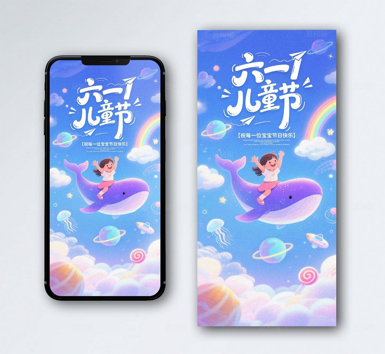 儿童节手机海报