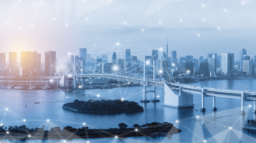 智能城市的现代创新电信与互联网网络连接5G无线数字连接与物联网