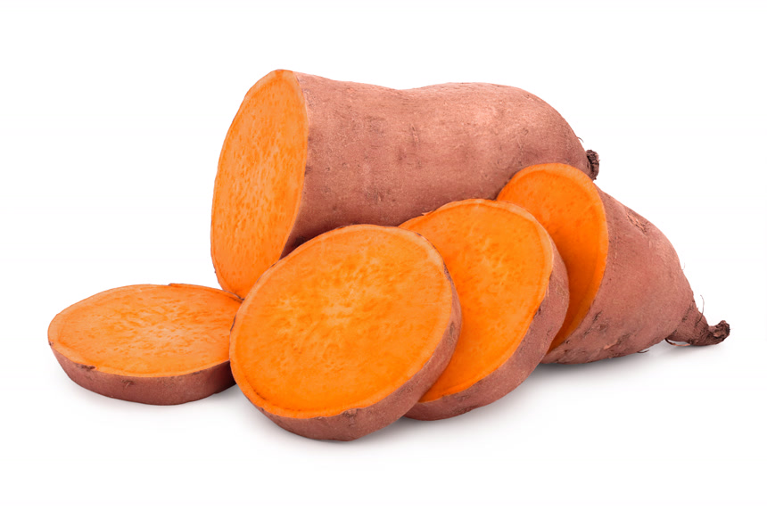 切开的红薯新鲜健康果蔬白底图