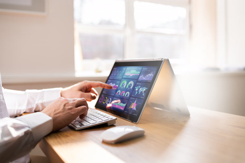 商务仪表板智能营销数据横幅屏幕