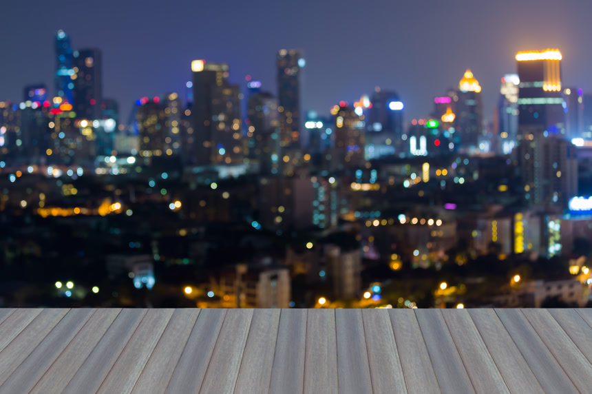 商务楼市中心的夜景城市景观