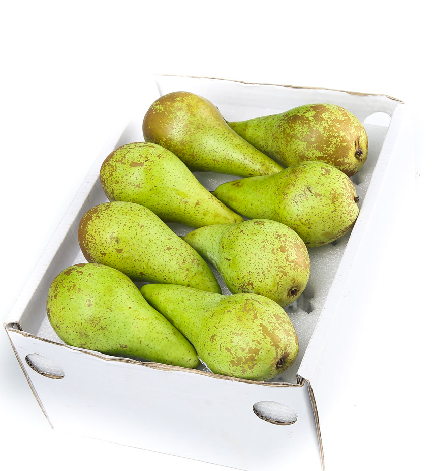 白底上的进口啤梨