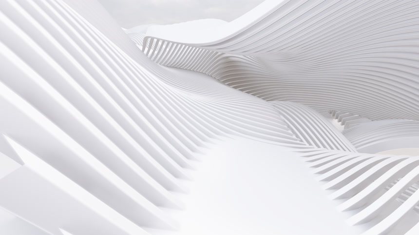 白隧道3D渲染极简空间地产背景