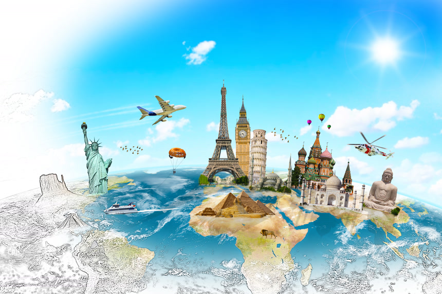 世界著名的地标组合在一起旅行旅行