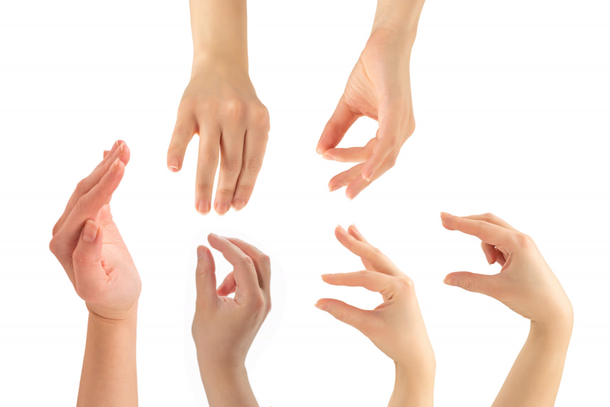 女人的手想要或要求的东西姿势