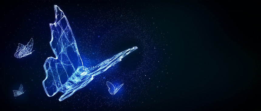 蝴蝶3D图解数字创新未来主义技术变革