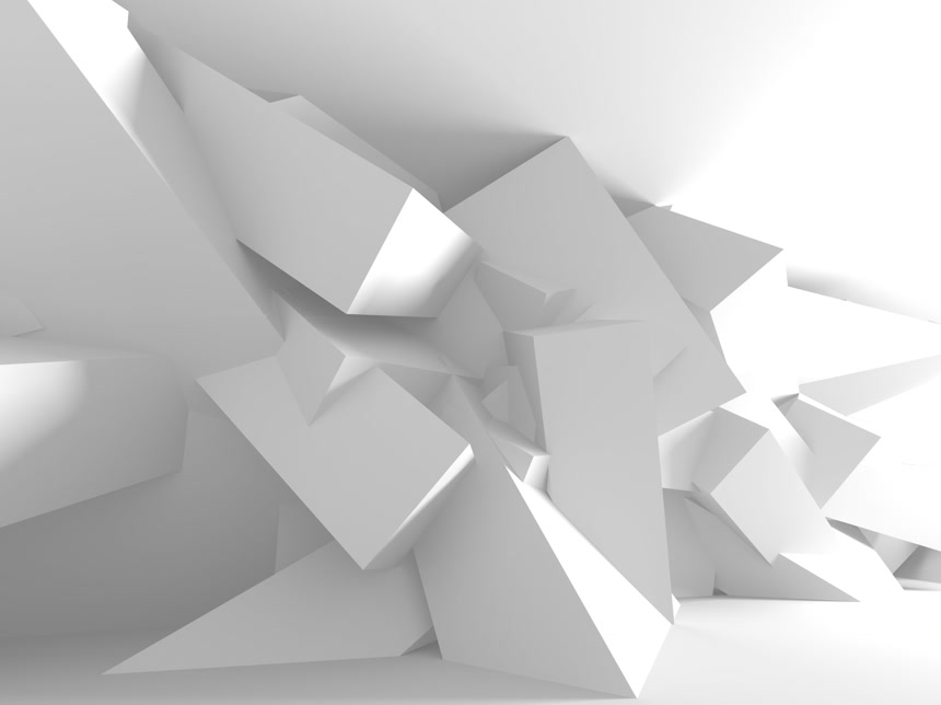 立体空间设计建筑建设白色背景