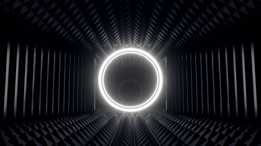 在科幻小说和技术创新领域的广告和墙纸背景。装饰概念中的3D渲染.