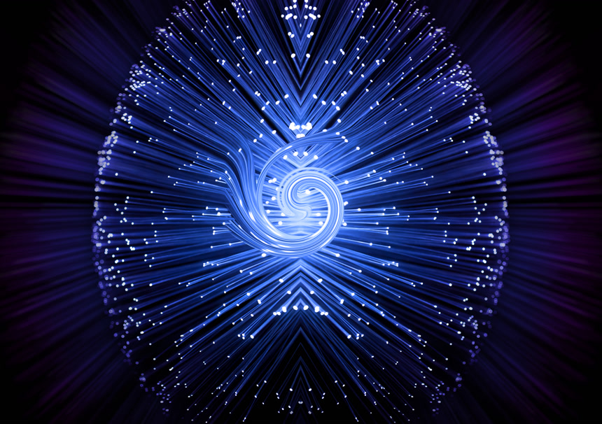 梦幻舞台蓝色粒子跨年晚会背景