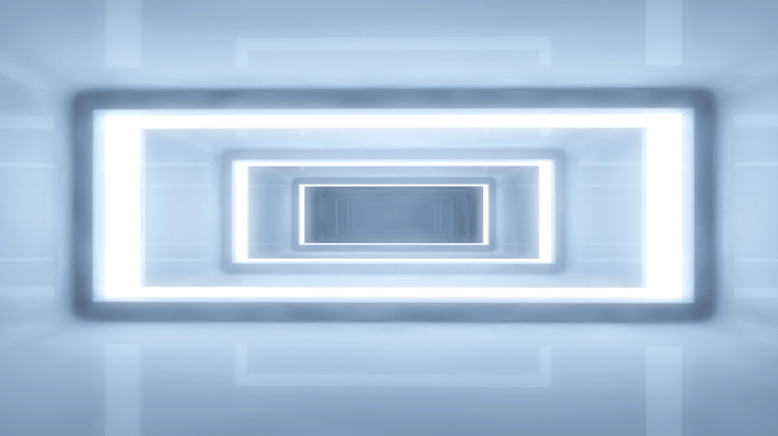 未来感室内走廊建筑房地产宣传