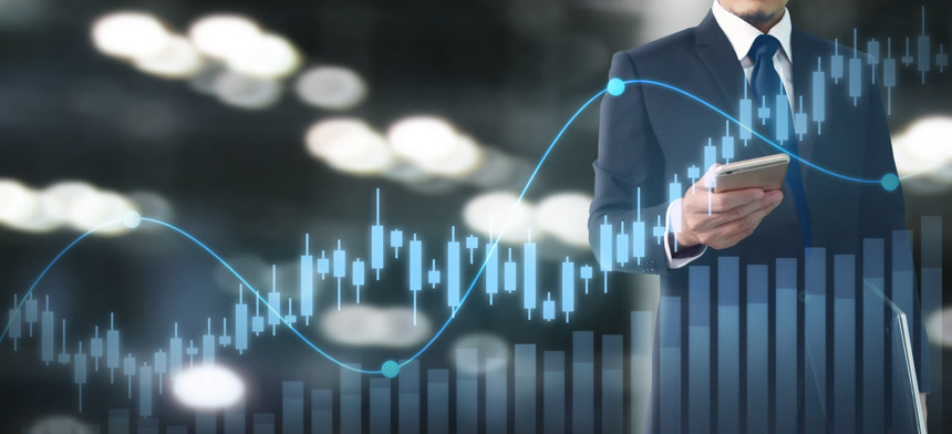 商务人员计划图表的增长财务分析商业素材