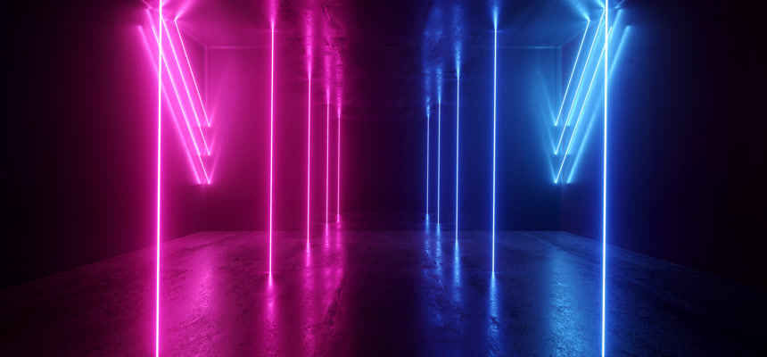 霓虹灯发光等离子复古网络虚拟紫色蓝色发光流感动感节奏发光线条