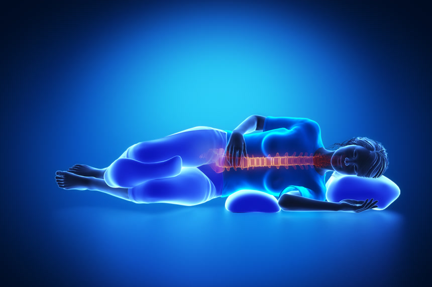 女人的好睡眠姿势透视图3D透视图医疗人像