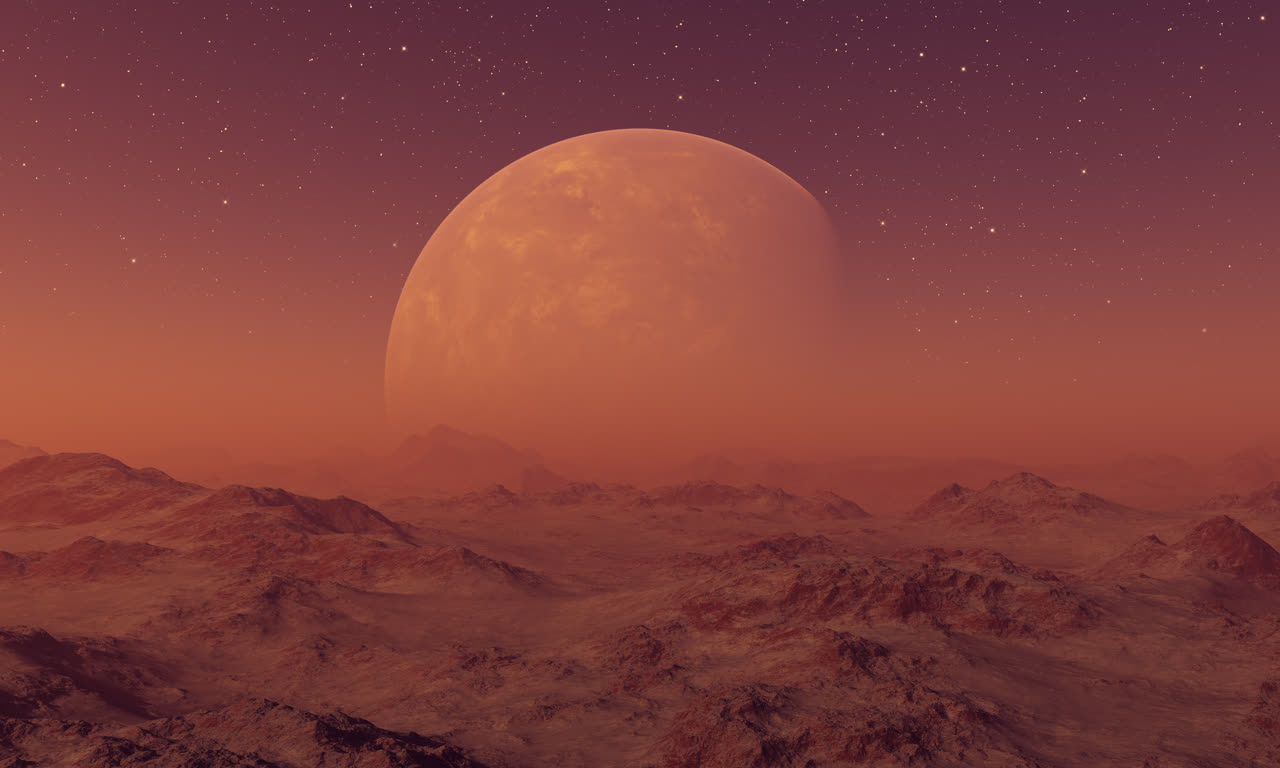 3d 渲染空间艺术外星行星梦幻景观背景壁纸