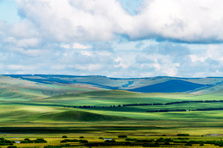 著名旅游胜地呼伦贝尔草原自然景观