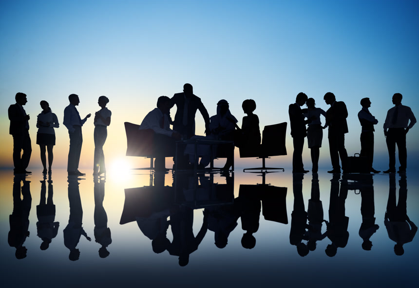 工作的商务人士剪影商务素材