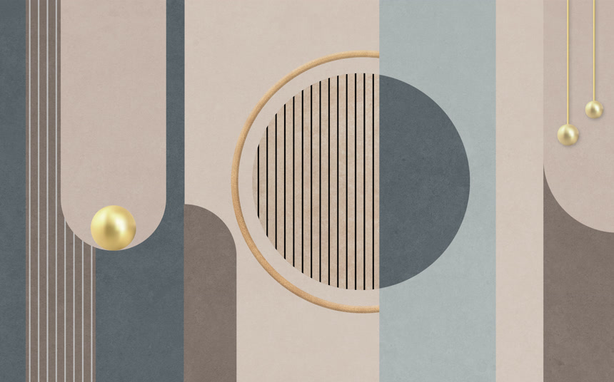 几何线条圆形艺术图案简约风格的背景设计