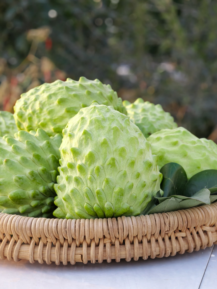 框子里放着释迦果