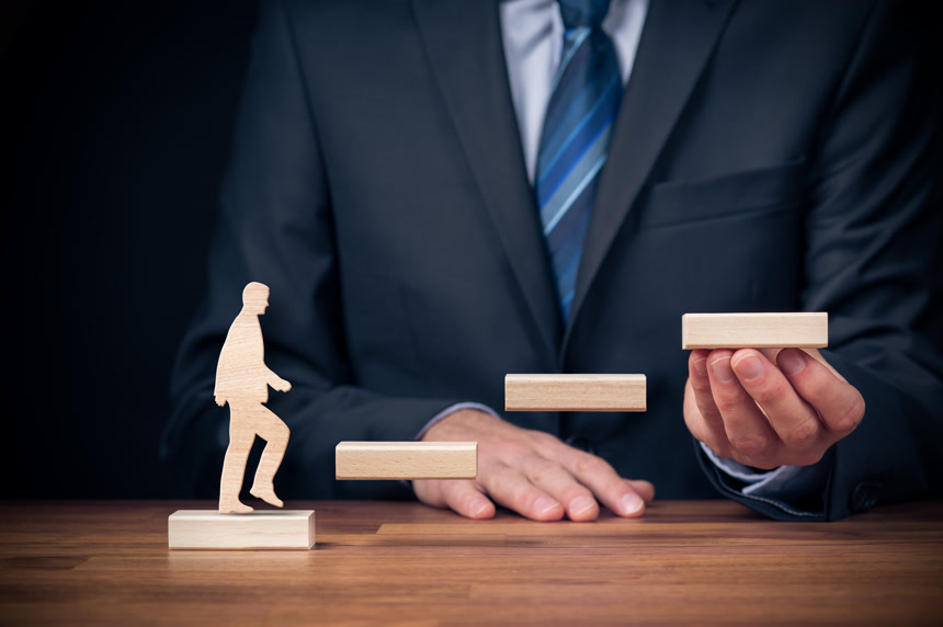 个人和职业成长进步概念图商务经济