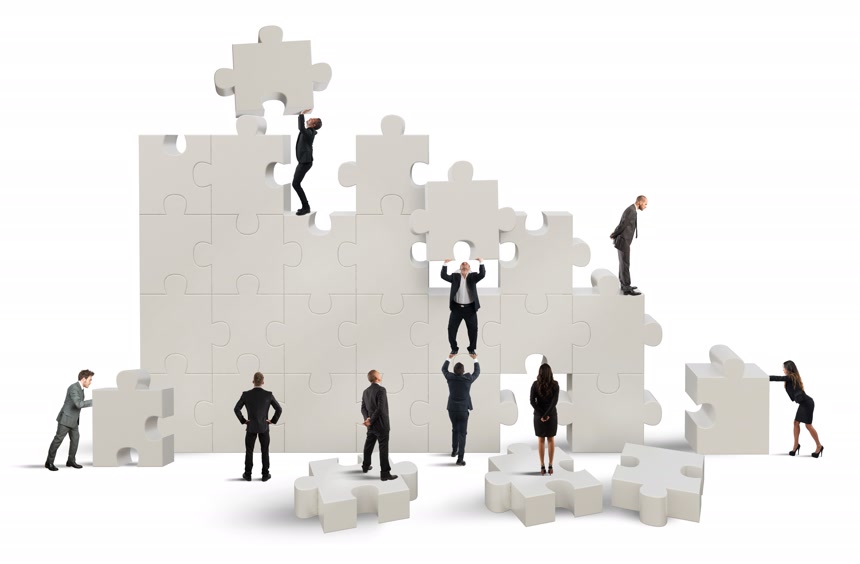 业务团队工作白底图商务人像