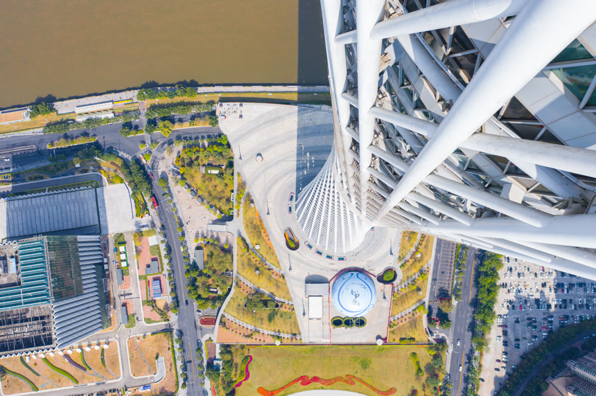 广州市塔台中国广州航拍城市建筑