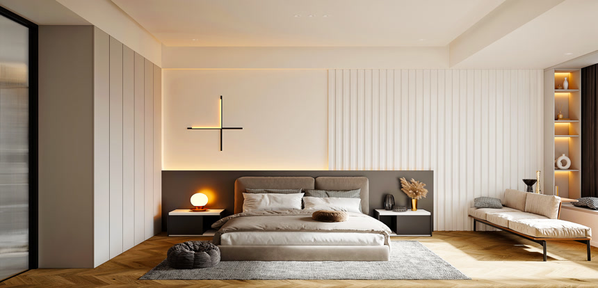 现代室内卧室豪华大床房室内设计