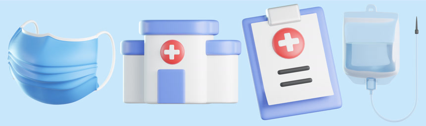 孤立背景下的医学图标3D渲染也来不及