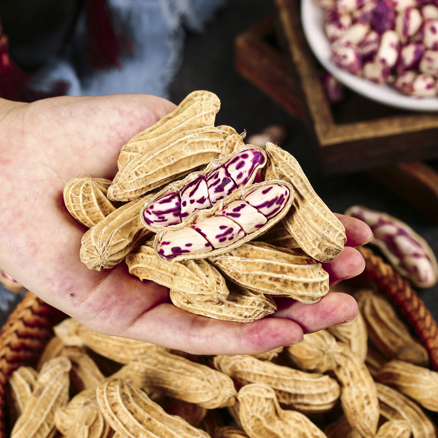 深底上的七彩花生