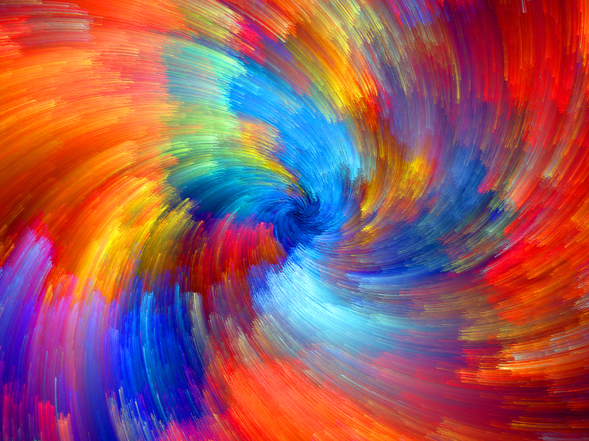 多彩颜料色彩循环艺术展示宣传