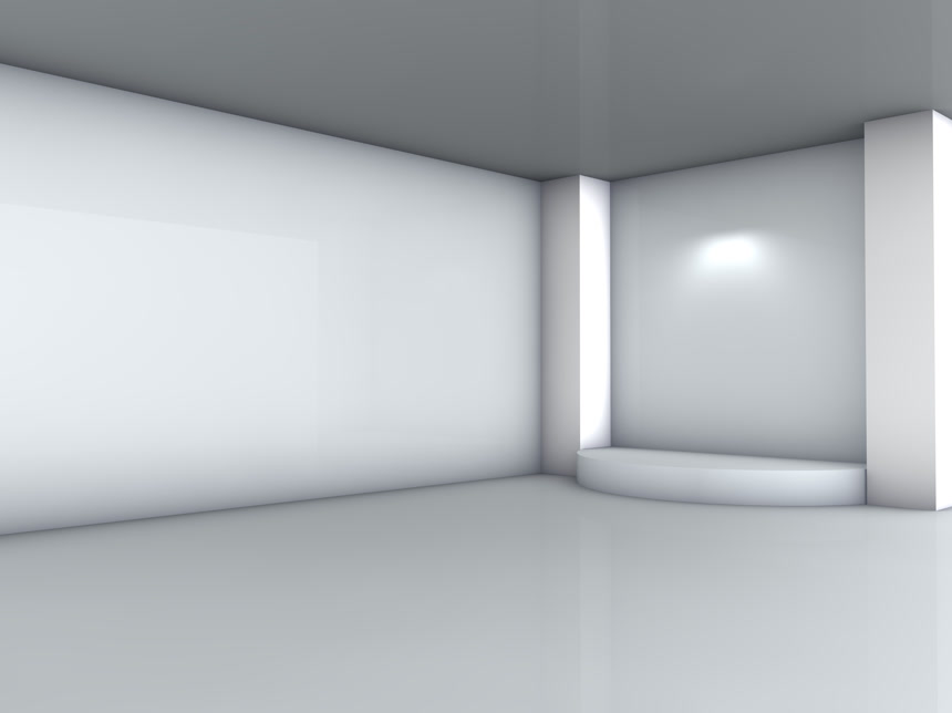 3d 室内灰色拱形舞台聚光灯