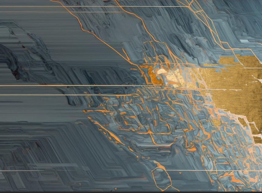 抽象艺术水墨画色彩和现代艺术在墙上的流行