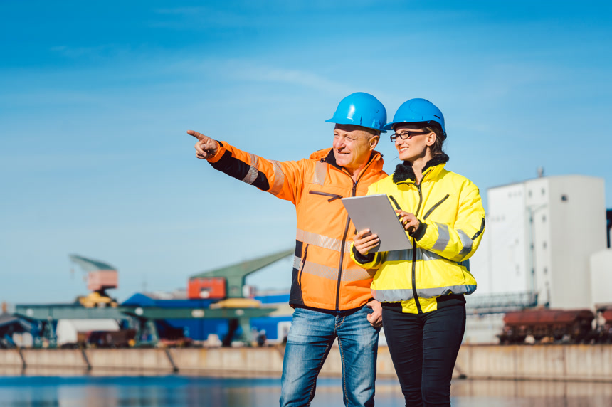 商业河港的工人生活方式工程师人物