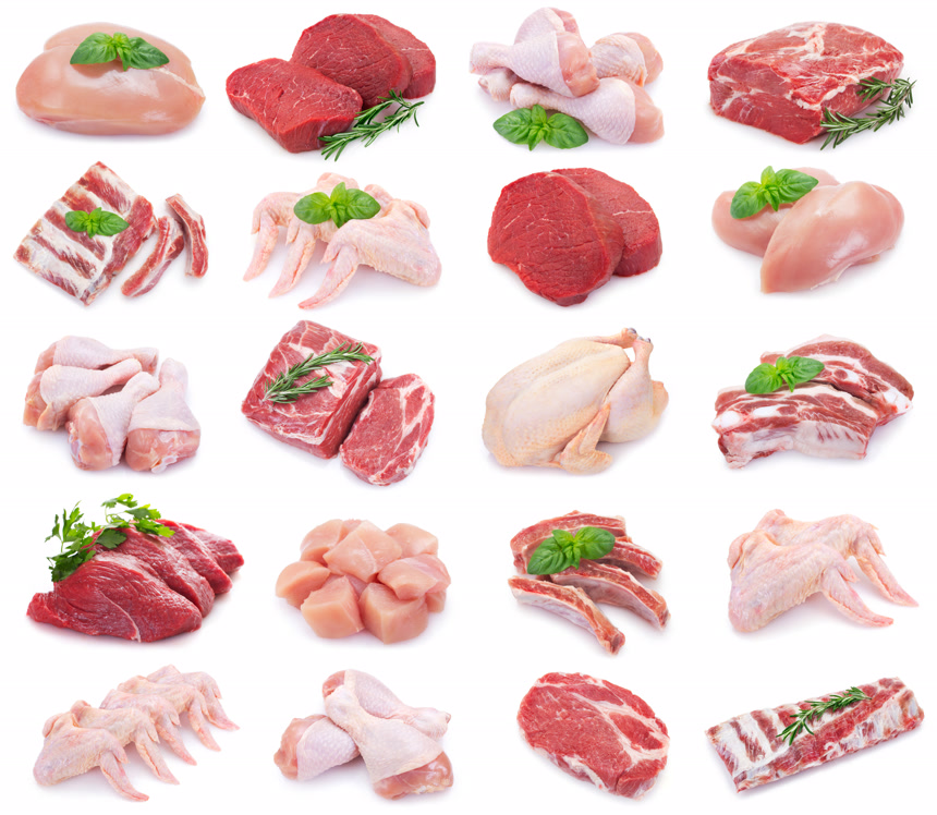 生肉合集肉类美食白底图