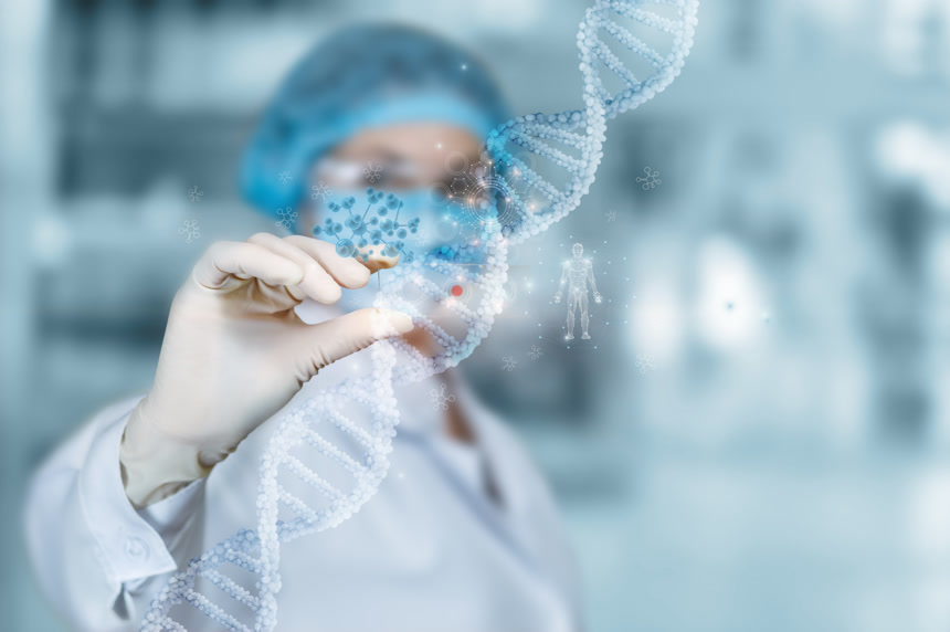 DNA检测概念和亲子鉴定的研究概念图医学研究