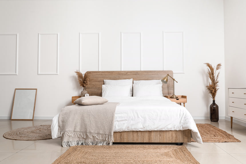 现代卧房的内部居家生活方式