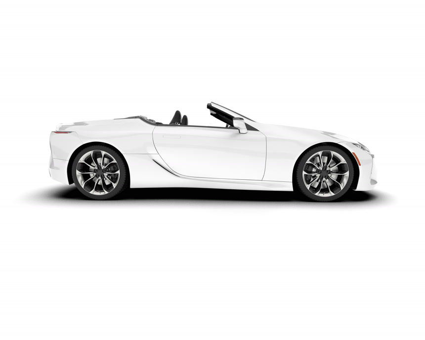 创意炫酷白色跑车3D渲染白底图交通运输