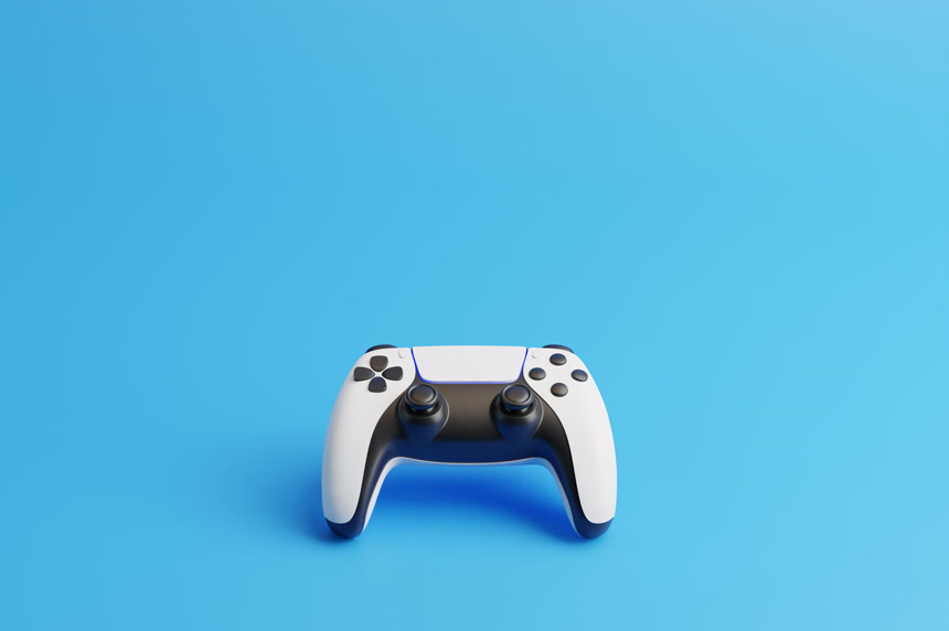 游戏控制器蓝色背景图休闲娱乐