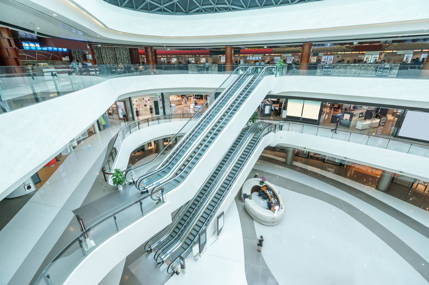 百货公司购物中心商场内部现代建筑