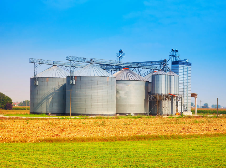 农村的筒仓农业机械建筑振兴农村