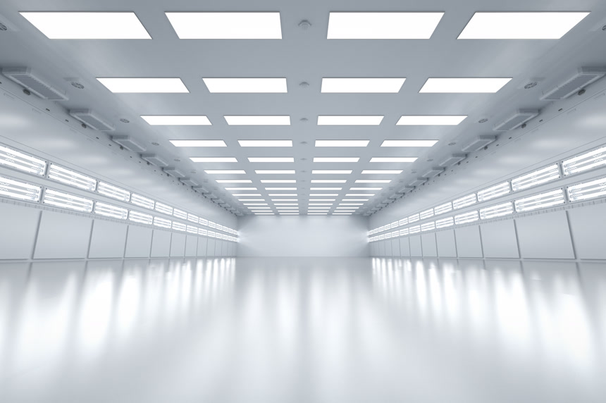 空空的工厂内部建筑结构