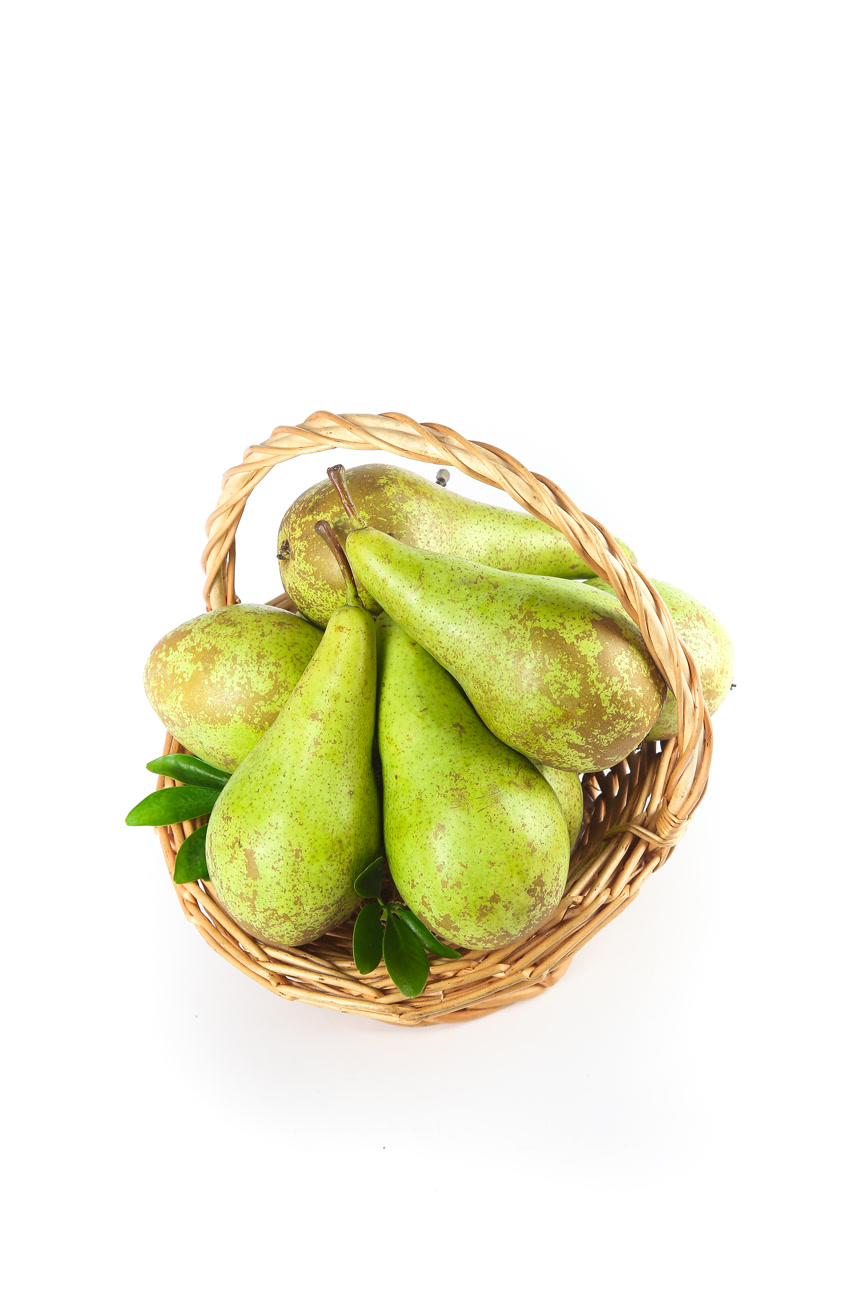 白底上的进口啤梨