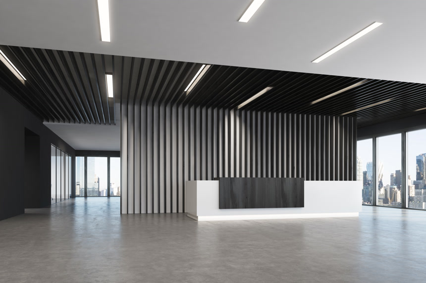 室内设计办公场所前台接待平面效果图 