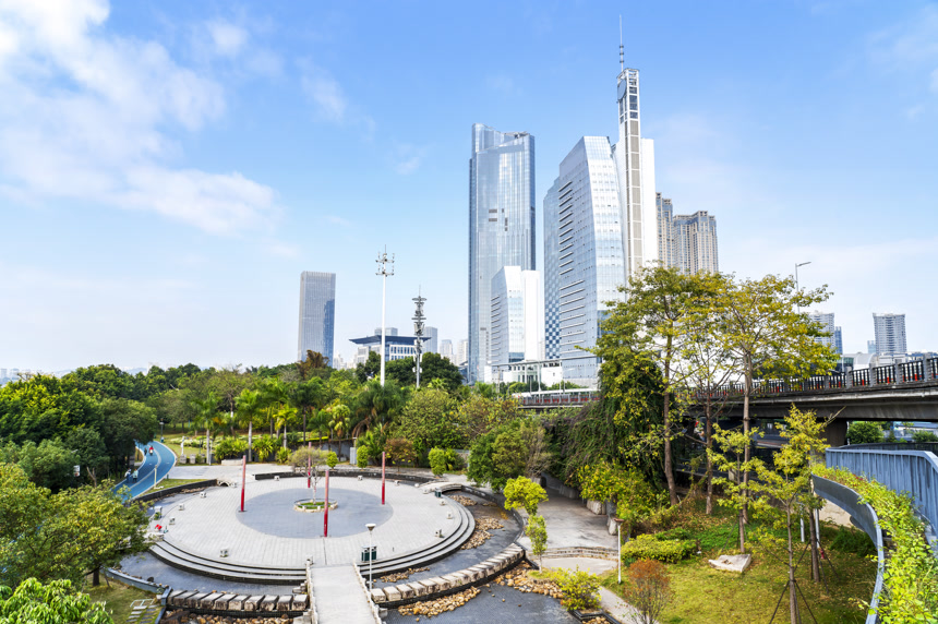 福州新城的天际线风景人文建筑景观