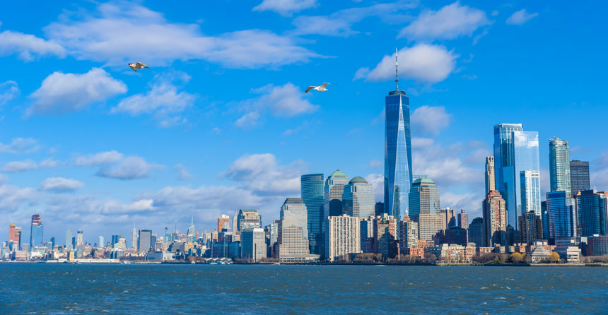 纽约曼哈顿城市全景天际线