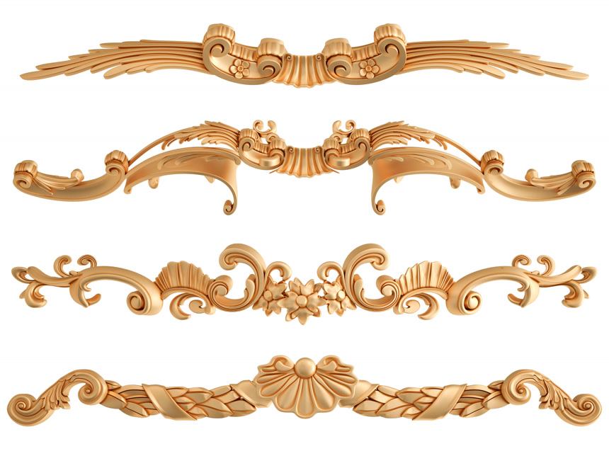 各种形状的黄金饰品黄金白底图