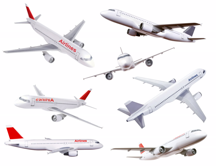 商业飞机模型照片集白底图产品设计图