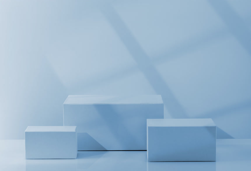 3D渲染的蓝色平台讲台模板